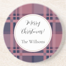 Roze Schotse Dame Tartan Patroon Prettig Kerstfees