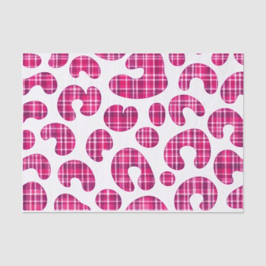 Roze Schotse Luipaardprint Tissuepapier (Voorkant)