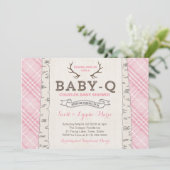 Roze Schotse Plaid Couples Baby Shower voor Meisje Kaart (Staand voorkant)