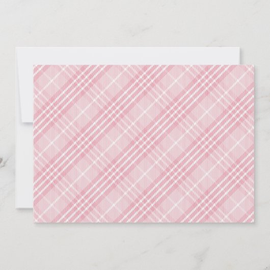 Roze Schotse Plaid Couples Baby Shower voor Meisje Kaart (Achterkant)