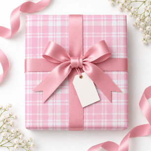 Roze Schotse Ruit Meisjes Vrouwen Cadeaupapier