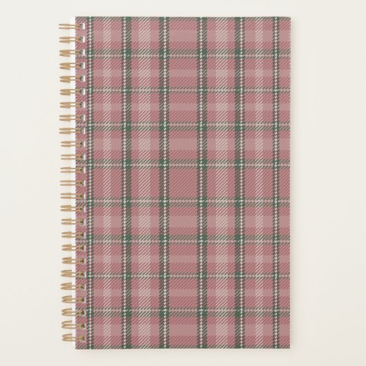 Roze Schotse Tartan Planner (Voorkant)