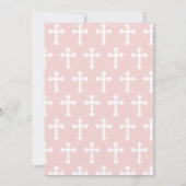 Roze Schrift Foto Doop  Kaart (Achterkant)