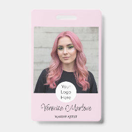 Roze Schrift Logo Foto Make-up Badge