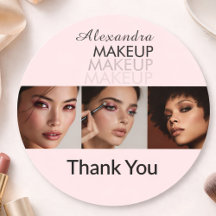 Roze Schrift Logo Foto Make-up Bedankt