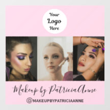 Roze Schrift Logo Foto Make-up Ramensticker