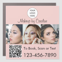 Roze Schrift Logo QR Code Foto Make-up