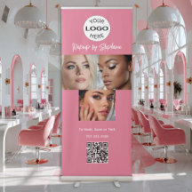 Roze Schrift Logo QR Code Foto Make-up