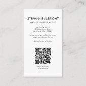Roze Schrift Logo QR Code Foto Make-up Visitekaartje (Achterkant)