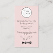 Roze Schrift Logo QR Code Foto Make-up Visitekaartje (Achterkant)