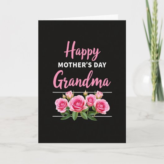 Roze Schrift Oma Dag Kaart (Voorkant)
