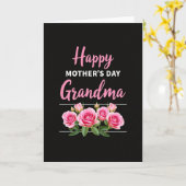 Roze Schrift Oma Dag Kaart (Gele Bloem)
