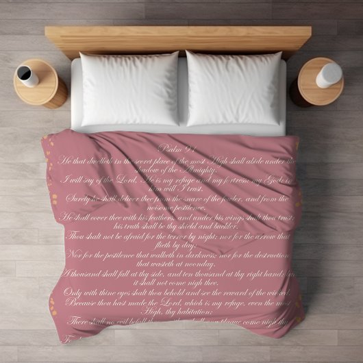 Roze Schrift, Psalm 91 Christelijk Bijbelvers Sherpa Deken