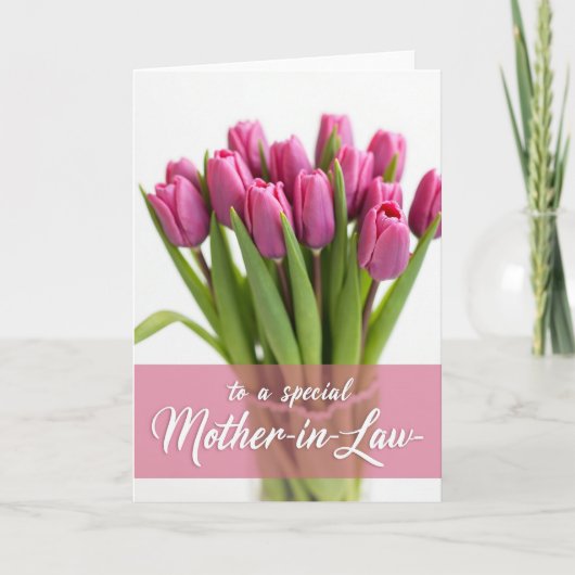 Roze Schrift Schoonmoederkaart Kaart (Voorkant)