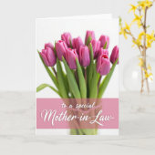 Roze Schrift Schoonmoederkaart Kaart (Gele Bloem)