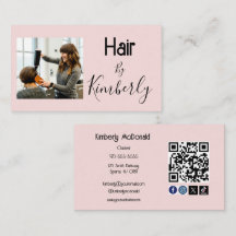 Roze Schrift Sociale Icon QR Code Foto Haar