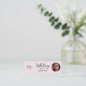 Roze Schrift Sociale Icon QR Code Foto Make-up Contactkaartje (Staand voorkant)