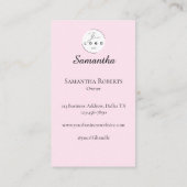 Roze Schrift Sociale Icoon QR Code Foto Make-up Visitekaartje (Achterkant)