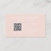 Roze Schrift Sociale QR Code Foto Haar Make-up Visitekaartje (Achterkant)