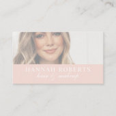 Roze Schrift Sociale QR Code Foto Haar Make-up Visitekaartje (Voorkant)