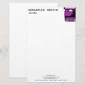  roze schrijfmachine briefterhead briefpapier (Voorkant / Achterkant)
