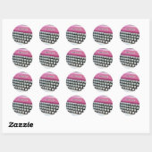 Roze schrijfmachine ronde sticker (Vel)