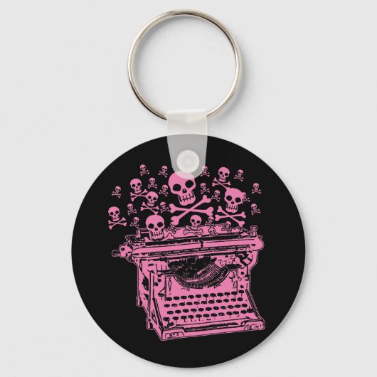 Roze schrijfmachine voor de aamlichtroze sleutelhanger (Voorkant)