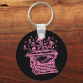 Roze schrijfmachine voor de aamlichtroze sleutelhanger (Voorkant)