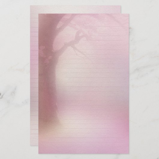 roze schrijfpapier briefpapier (Voorkant / Achterkant)