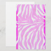 Roze schrijfpapier met Zebra Briefpapier (Voorkant / Achterkant)