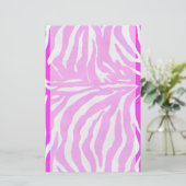 Roze schrijfpapier met Zebra Briefpapier (Staand voorkant)
