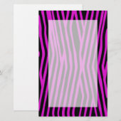 Roze schrijfpapier met Zebra Briefpapier (Voorkant / Achterkant)