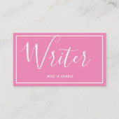 roze schrijver - elegant visitekaartje (Voorkant)