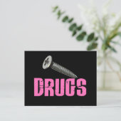 Roze schroeven briefkaart (Staand voorkant)