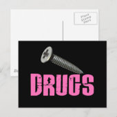 Roze schroeven briefkaart (Voorkant / Achterkant)