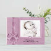 Roze Schroot Baby Aankondiging (Staand voorkant)