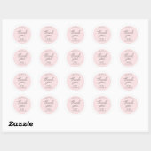 Roze Schulp Frame Ronde Baby Shower Sticker (Vel)