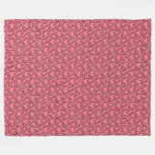 Roze Schulp Omrande Hartjes Herhaling Fleece Deken (Voorkant (Horizontaal))
