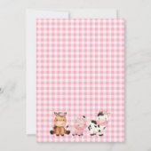 Roze Schuur Bloemen Boerderij Oink Baa Neigh Verja Kaart (Achterkant)