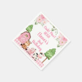 Roze Schuur Bloemen Boerderij Oink Baa Neigh Verja Servet (Hoek)