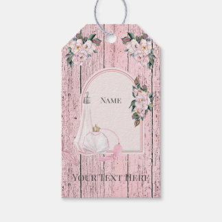 Roze Schuur Hout w / Roze Parfum Flessen Fun Desig Cadeaulabel