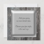 Roze schuur houten feest uitnodiging (Achterkant)