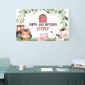 Roze Schuur Tractor Boerderij Verjaardagsfeestbann Spandoek (Beurs)