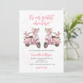 Roze Scooter Grootste Avontuur Vrijgezellenfeest Kaart (Staand voorkant)