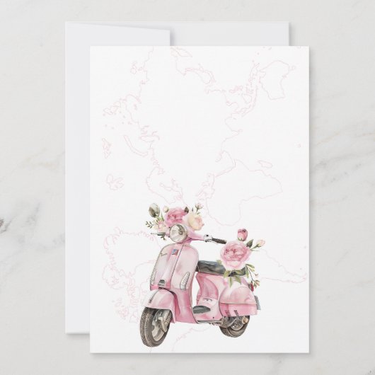 Roze Scooter Grootste Avontuur Vrijgezellenfeest Kaart (Achterkant)