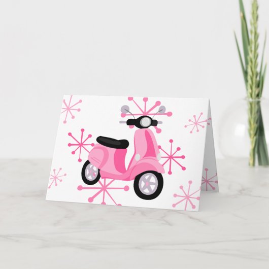 Roze scooter kaart (Voorkant)