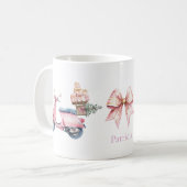 Roze scooter kerst winkeluitstapje koffiemok (Voorkant links)