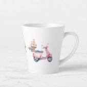 Roze scooter kerst winkeluitstapje latte mok (Rechts)