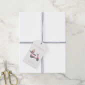 Roze scooter kerstinkopen  cadeaulabel (Met Touw)