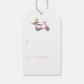 Roze scooter kerstinkopen  cadeaulabel (Achterkant)